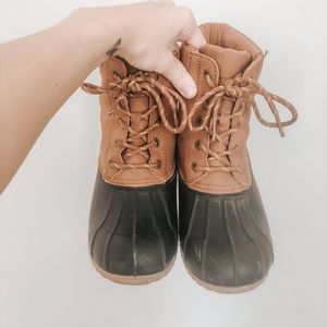Faux duck boots